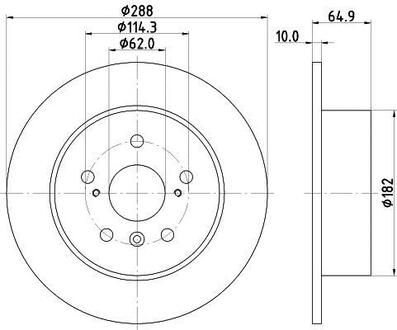 ND1001K Nisshinbo Диск тормозной задний Toyota Camry 2.0, 2.4, 3.0 (93-06) (ND1001K) NISSHINBO