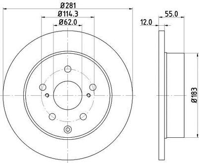 ND1013K Nisshinbo Диск тормозной задний Toyota RAV-4 2.0, 2.2, 2.4, 3.5 (05-) (ND1013K) NISSHINBO