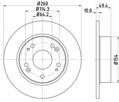 ND8004K Nisshinbo Диск тормозной задний Honda Accord 2.0, 2.2, 2.4 (03-08) (ND8004K) NISSHINBO