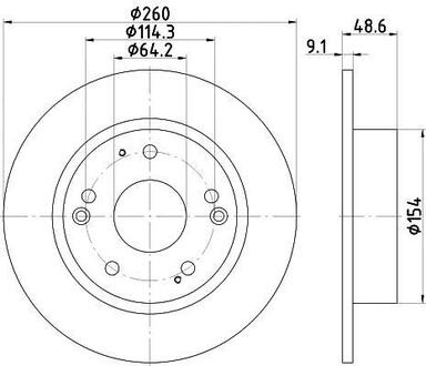 ND8026K Nisshinbo Диск тормозной задний Honda Accord 2.0 2.4 (06-) (ND8026K) NISSHINBO