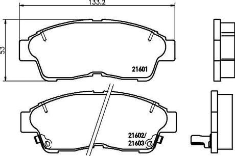 NP1000 Nisshinbo Колодки тормозные дисковые передние Toyota Corolla, RAV-4 1.6, 1.9, 2.0 (97-00) (NP1000) NISSHINBO