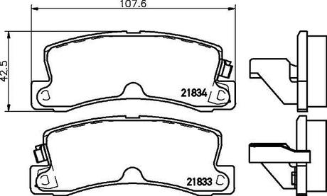 NP1011 Nisshinbo Колодки тормозные дисковые задние Lexus ES 3.0 (96-01) (NP1011) NISSHINBO