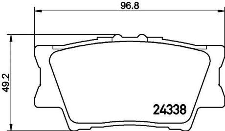 NP1016 Nisshinbo Колодки тормозные дисковые задние Toyota Camry, RAV-4 2.0, 2.4, 2.5 (08-) (NP1016) NISSHINBO
