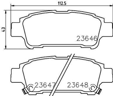 NP1042 Nisshinbo Колодки тормозные дисковые задние Toyota Avensis 2.0, 2.4 (03-09) (NP1042) NISSHINBO