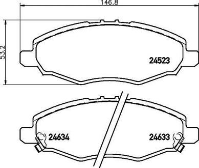 NP1057 Nisshinbo Колодки тормозные дисковые передние Toyota Hilux 2.5 (04-) (NP1057) NISSHINBO