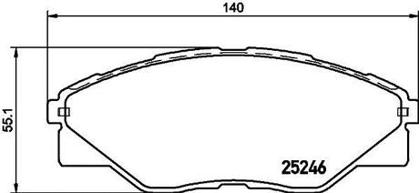 NP1061 Nisshinbo Колодки тормозные дисковые передние Toyota Hilux 2.5 (05-) (NP1061) NISSHINBO