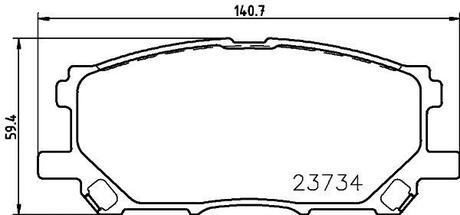 NP1062 Nisshinbo Колодки тормозные дисковые передние Lexus RX 270 ,350, 400h, 450h (08-)/Toyota Prius Hybrid 1.5 (03-09) (NP1062) NISSHINBO