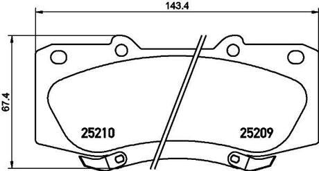 NP1069 Nisshinbo Колодки тормозные дисковые передние Toyota Hilux 2.5, 3.0, 4.0 (07-) (NP1069) NISSHINBO