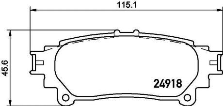 NP1111 Nisshinbo Колодки тормозные дисковые задние Lexus 270, 350, 450h (08-15)/Toyota Highlander 2.0, 3.5 (15-) (NP1111) NISSHINBO