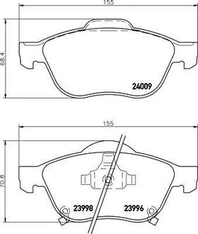 NP1117 Nisshinbo Колодки тормозные дисковые передние Toyota Avensis 1.6, 1.8, 2.0 (97-03) (NP1117) NISSHINBO