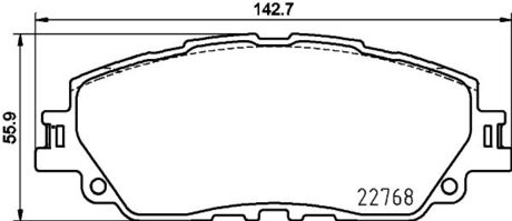 NP1167 Nisshinbo Колодки тормозные дисковые передние Toyota Camry V7 (17-)/ Toyota RAV-4 (17-) (NP1167) NISSHINBO