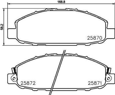 NP2042 Nisshinbo Колодки тормозные дисковые передние Nissan Caravan 2.4, 3.0 (01-) (NP2042) NISSHINBO