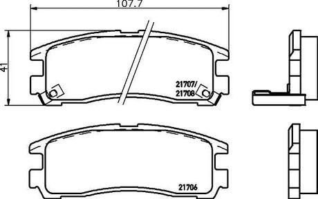 NP3013 Nisshinbo Колодки тормозные дисковые задние Mitsubishi Galant 1.8, 2.0 (96-04) (NP3013) NISSHINBO