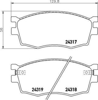 NP6008 Nisshinbo Колодки тормозные дисковые передние Hyundai Accent/Kia Rio 1.4, 1.6 (05-10) (NP6008) NISSHINBO