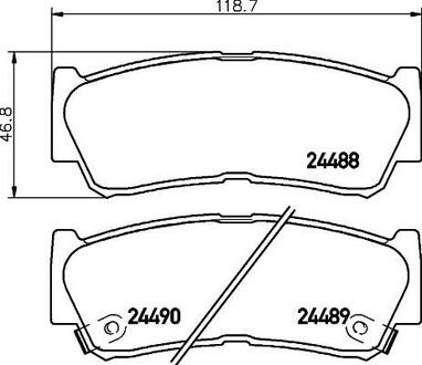 NP6011 Nisshinbo Колодки тормозные дисковые задние Hyundai Santa Fe 2.2, 2.4, 2.7 (06-) (NP6011) NISSHINBO