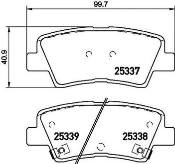 NP6020 Nisshinbo Колодки тормозные дисковые задние Kia Soul/Hyundai Sonata 1.6, 2.0, 2.4, 3.0 (05-) (NP6020) NISSHINBO