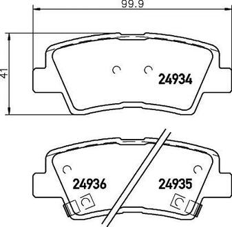 NP6022 Nisshinbo Колодки тормозные дисковые задние Hyundai Elantra 1.6, 2.0 (15-),Tucson 2.0 (04-10)/Ssang Yong Actyon, Korando 2.0 (12-) (NP6022) NISSHINBO