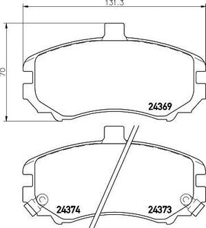 NP6079 Nisshinbo Колодки тормозные дисковые передние Hyundai Elantra 1.6, 1.8, 2.0 (00-06) (NP6079) NISSHINBO