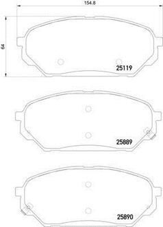 NP6086 Nisshinbo Колодки тормозные дисковые передние Hyundai ix55 3.0, 3.8 (08-) (NP6086) NISSHINBO