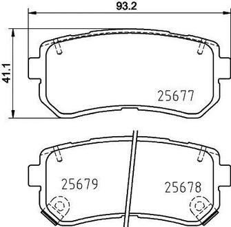 NP6097 Nisshinbo Колодки тормозные дисковые задние Hyundai ix35, Sonata/Kia Cerato 1.7, 2.0, 2.4 (09-) (NP6097) NISSHINBO