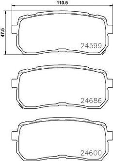 NP6099 Nisshinbo Комплект тормозных колодокHYUNDAI, KIA ix55, SORENTO III (UM) Rear Axle