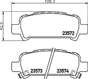 NP7003 Nisshinbo Колодки тормозные дисковые задние Subaru Legacy, Outback 2.0, 3.0 (03-) (NP7003) NISSHINBO