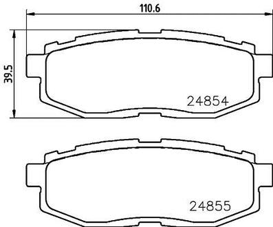 NP7013 Nisshinbo Колодки тормозные дисковые задние Subaru Forester 2.0 (13-19), Tribeca 3.0, 3.6 (06-14) (NP7013) NISSHINBO