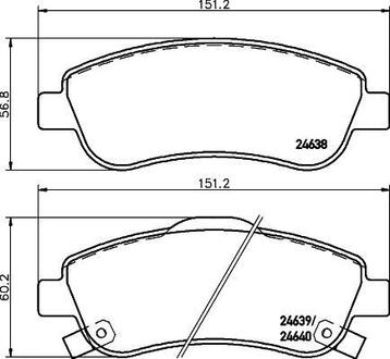 NP8012 Nisshinbo Колодки тормозные дисковые передние Honda CR-V III (07-), CR-V IV 2.0, 2.4 (12-) (NP8012) NISSHINBO