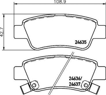 NP8014 Nisshinbo Колодки тормозные дисковые задние Honda CR-V III 2.0, 2.2, 2.4 (06-) (NP8014) NISSHINBO