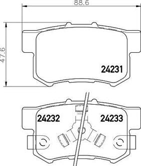 NP8037 Nisshinbo Колодки тормозные дисковые задние Honda Accord 2.0, 2.2, 2.4 (02-), Civic VII (01-05)/Suzuki SX-4 1.6. 2.0 (06-) (NP8037) NISSHINBO