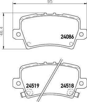 NP8039 Nisshinbo Колодки тормозные дисковые задние Honda Civic VIII 1.4, 1.6, 1.8, 2.0 (05-) (NP8039) NISSHINBO