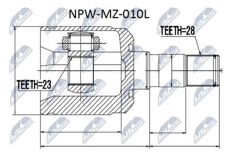 NPWMZ010L Nty ШРУС внутренний левый Mazda 626 GE,GF, Xedos-6