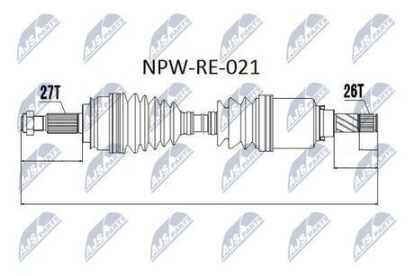 NPWRE021 Nty PрЭOЧ NAPиDOWA RENAULT KANGOO 1.5DCI,1.6 08- /LEWA/