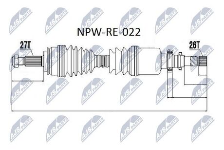 NPWRE022 Nty PрЭOЧ NAPиDOWA RENAULT KANGOO 1.5DCI,1.6 08- /PRAWA/