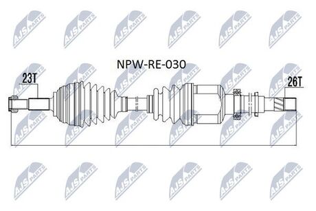 NPW-RE-030 Nty Піввісь права Renault Kangoo II, Renault Megane II 1.5 dCi 02-