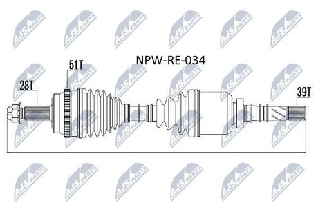 NPWRE034 Nty PрЭOЧ NAPиDOWA RENAULT MASTER II 2.5DCI 01-, OPEL MOVANO 2.5DTI 01- /PRAWA/