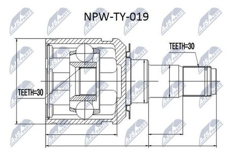 NPW-TY-019 Nty ШРКШ внутр. Toyota LC120 FR R/L IN 02-
