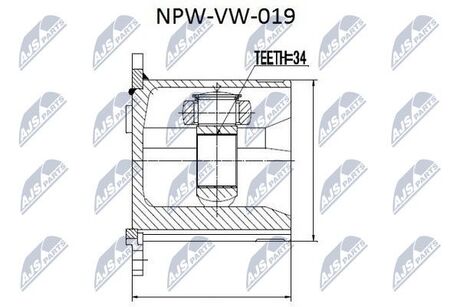 NPW-VW-019 Nty ШРКШ внутр. прав. (35x28x42mm) VW Sharan/Ford Galaxy 1.8TDI/2.0 16V/2.8 VR6 96-