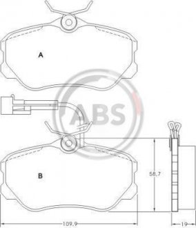 36655 A.B.S. Гальмiвнi колодки дисковi