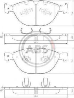 37370 A.B.S. Тормозные колодки, дискове гальмо (набір)