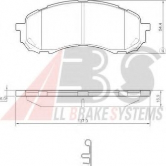 37443 A.B.S. Колодки тормозные перед. Subaru Impreza 1.6 2004-