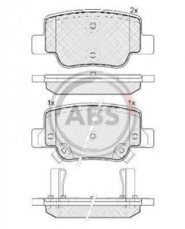 37735 A.B.S. Комплект тормозных колодок, дисковый тормоз