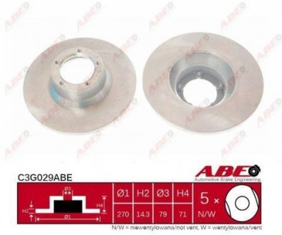 Диск тормозной 86-91 БАЛКА ABE C3G029ABE