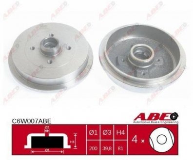 Тормозный барабан ABE C6W007ABE