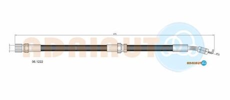 06.1222 ADRIAUTO ADRIAUTO шланг гальм. задн. лів. (диск. гальм) DAEWOO NUBIRA -02