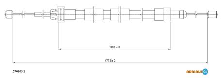 07.0203.1 ADRIAUTO ADRIAUTO CITROEN Трос ручного тормоза лев. XSARA PICASSO 99-