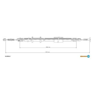 11.0216.1 ADRIAUTO ADRIAUTO FIAT Трос ручного тормоза задн. прав. Brava, Bravo 1,4 (бараб) 95-