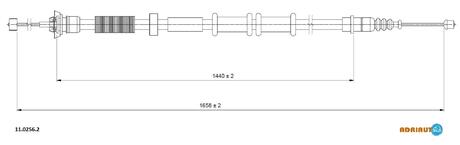 11.0256.2 ADRIAUTO ADRIAUTO ALFA ROMEO Трос ручного тормоза прав. MITO 08-, FIAT GRANDE PUNTO 05-