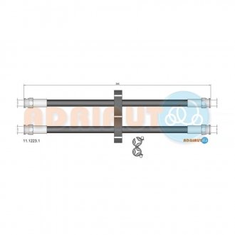 11.1223.1 ADRIAUTO ADRIAUTO FIAT Шланг тормозной зад. Fiorino - 99 (-ABS)