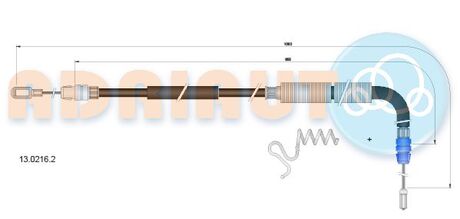13.0216.2 ADRIAUTO Тросик стояночного тормоза Adriauto